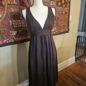 Alice + Olivia Brown Silk Midi Dress